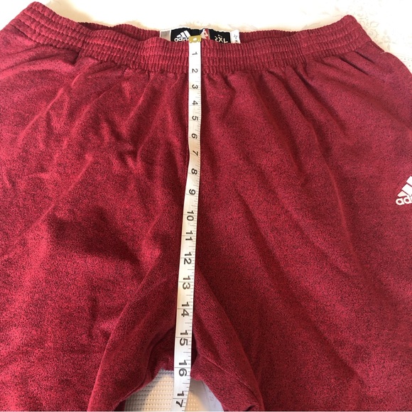 Adidas NBA Men’s Size 2XL Red Sweatpants Elastic Waist 2” + Length 3 Stripes - Picture 7 of 16
